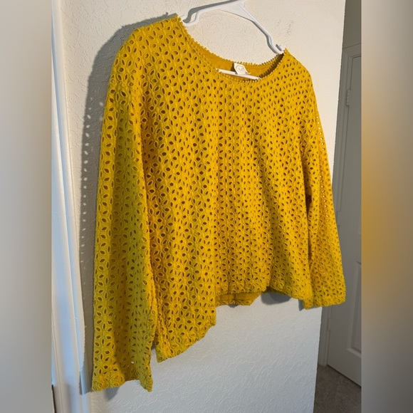 Des Petits Hauts Sabado Broderie Anglaise Yellow Eyelet Blouse Womens Size Small - Picture 3 of 14